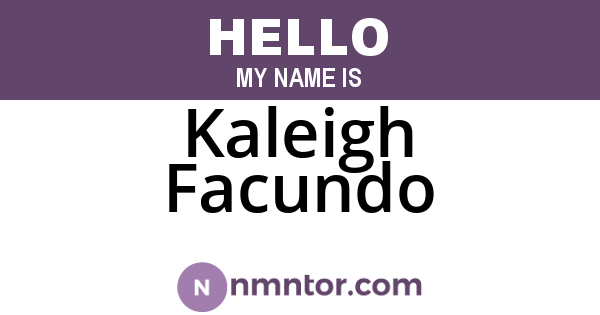 Kaleigh Facundo