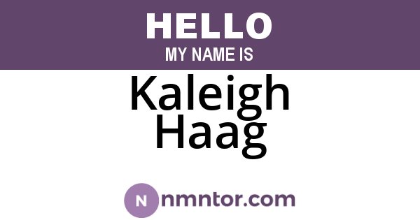 Kaleigh Haag