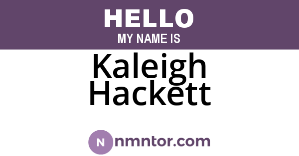 Kaleigh Hackett