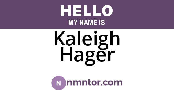 Kaleigh Hager
