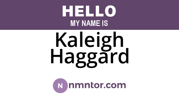 Kaleigh Haggard