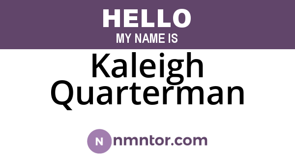 Kaleigh Quarterman