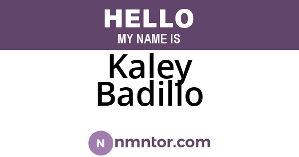 Kaley Badillo