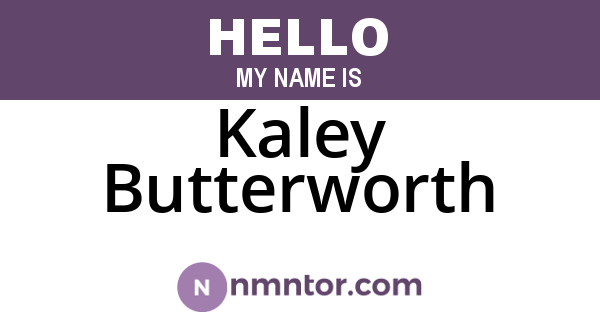 Kaley Butterworth