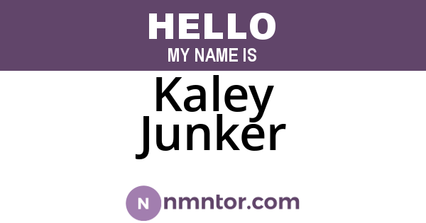 Kaley Junker