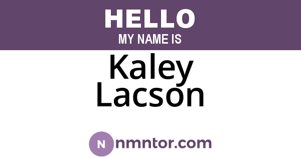 Kaley Lacson