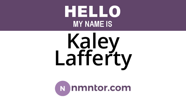Kaley Lafferty