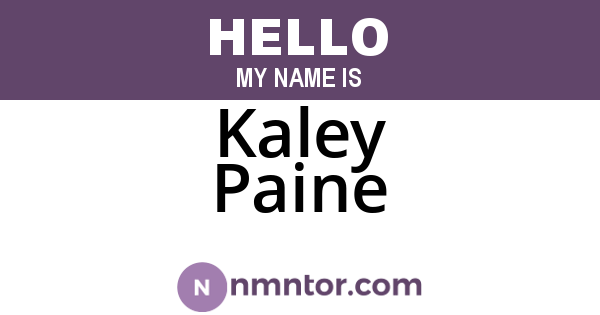 Kaley Paine