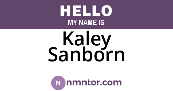 Kaley Sanborn