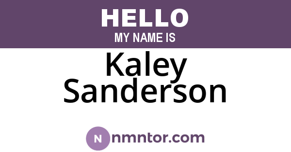 Kaley Sanderson