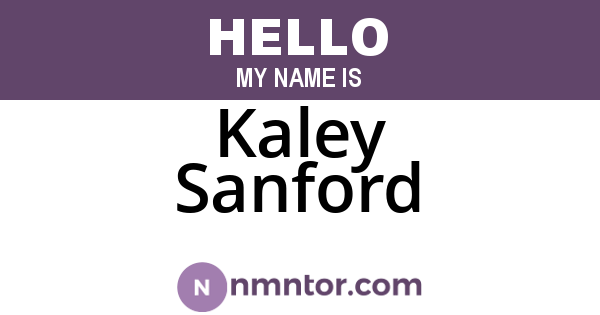 Kaley Sanford