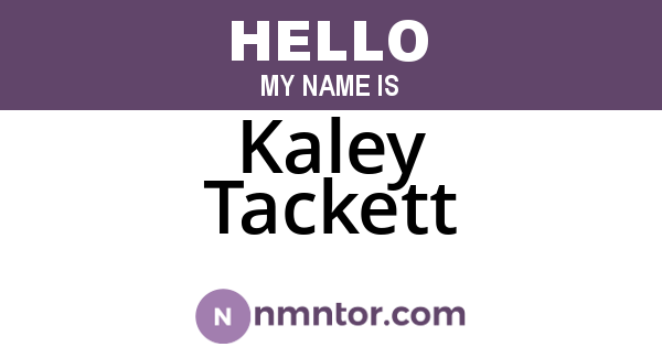 Kaley Tackett