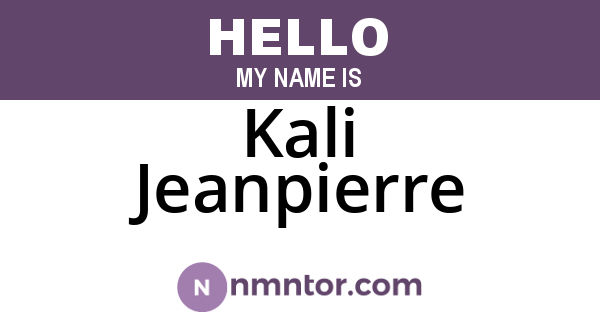 Kali Jeanpierre