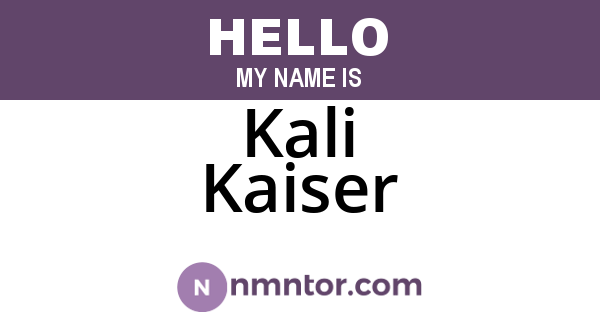 Kali Kaiser