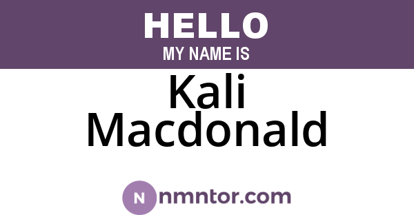 Kali Macdonald