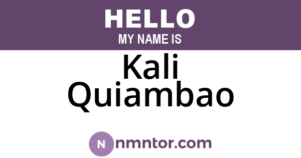 Kali Quiambao