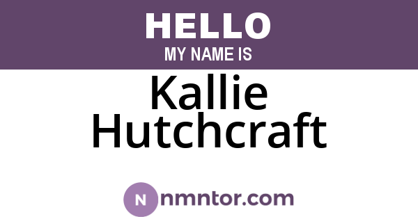 Kallie Hutchcraft
