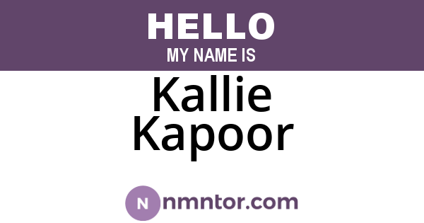 Kallie Kapoor