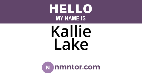 Kallie Lake