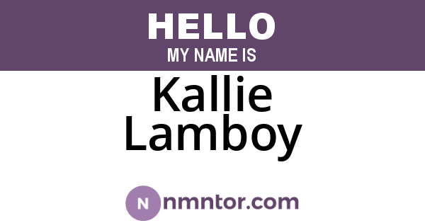 Kallie Lamboy