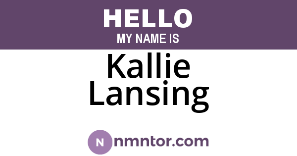 Kallie Lansing