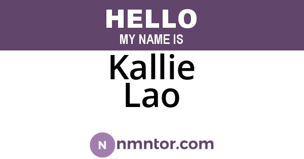 Kallie Lao