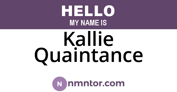 Kallie Quaintance