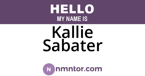 Kallie Sabater