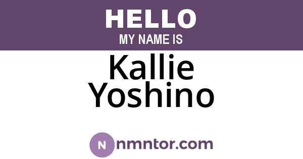 Kallie Yoshino
