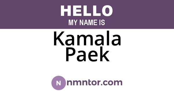 Kamala Paek