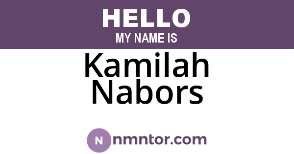 Kamilah Nabors