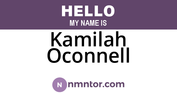 Kamilah Oconnell