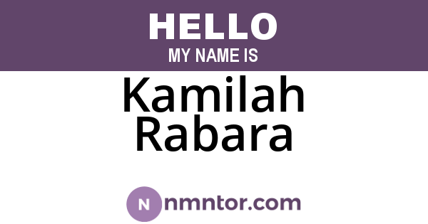 Kamilah Rabara