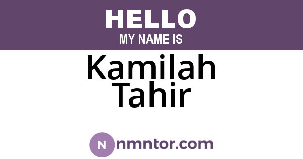 Kamilah Tahir