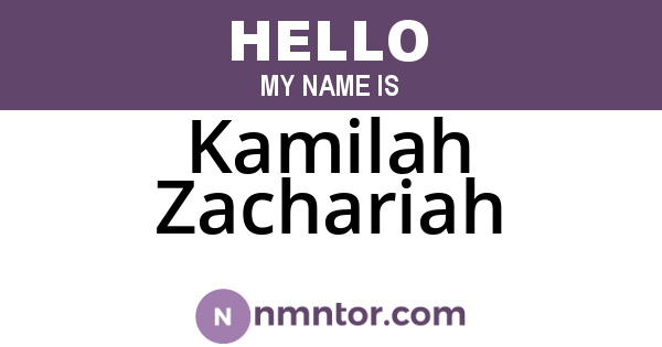 Kamilah Zachariah