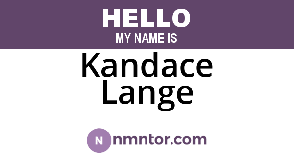 Kandace Lange