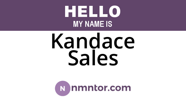 Kandace Sales