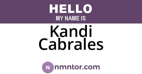 Kandi Cabrales