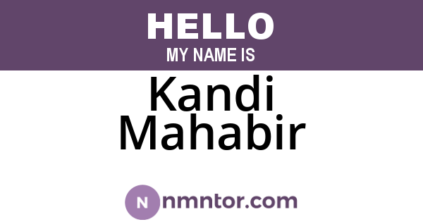 Kandi Mahabir