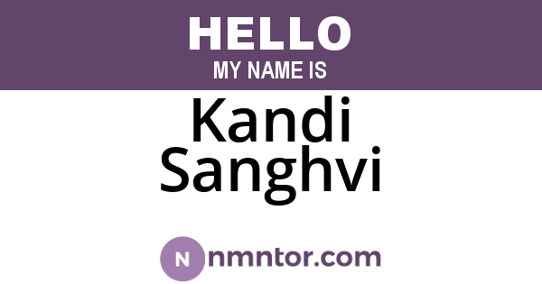 Kandi Sanghvi