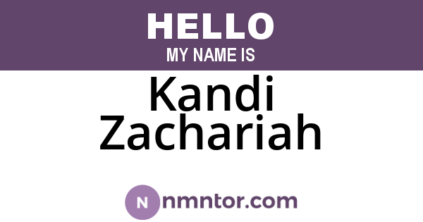 Kandi Zachariah