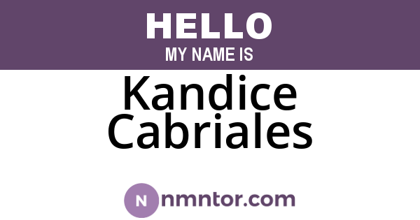 Kandice Cabriales