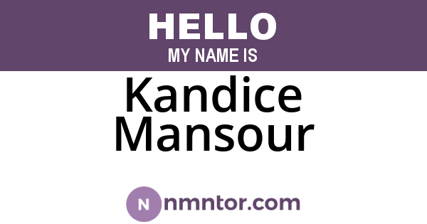 Kandice Mansour