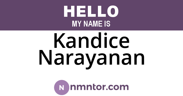 Kandice Narayanan