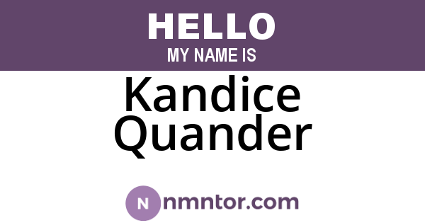 Kandice Quander