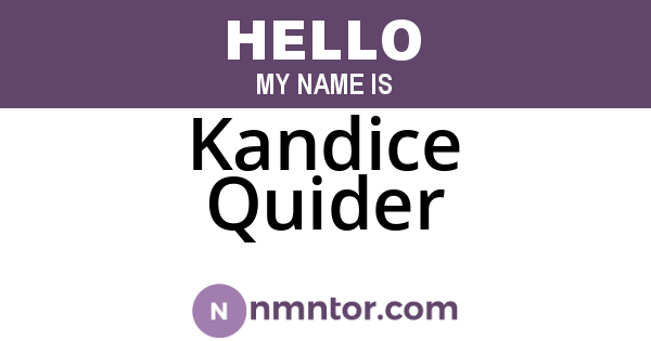Kandice Quider