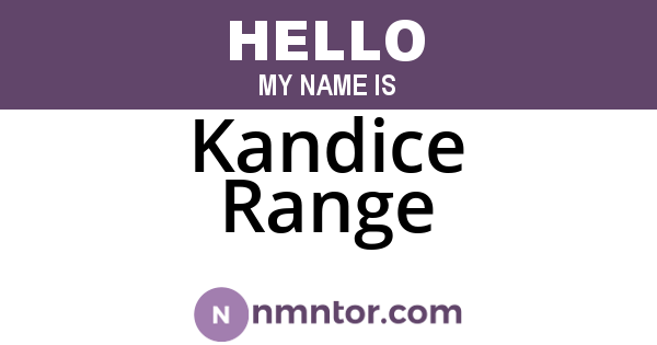 Kandice Range