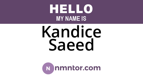 Kandice Saeed