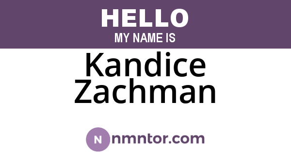 Kandice Zachman