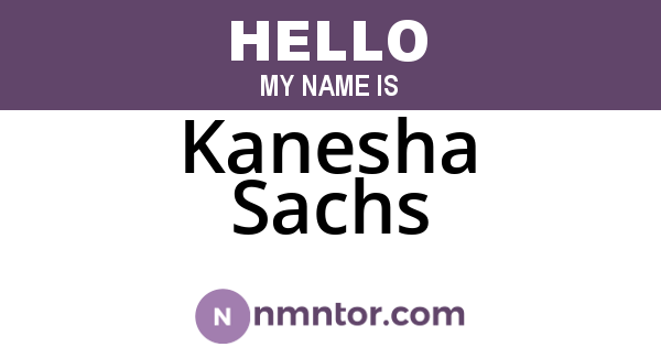 Kanesha Sachs